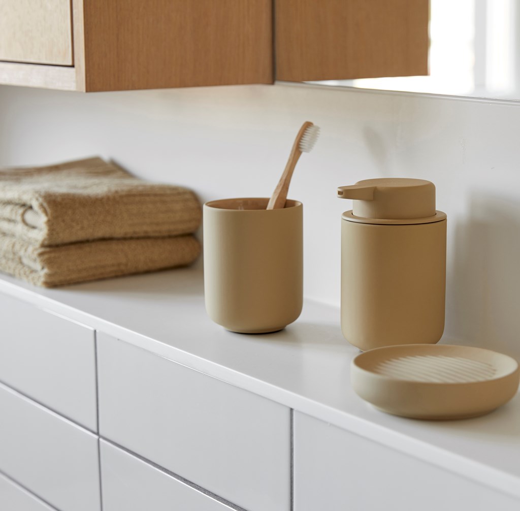 Nærbilde av baderomstilbehør?